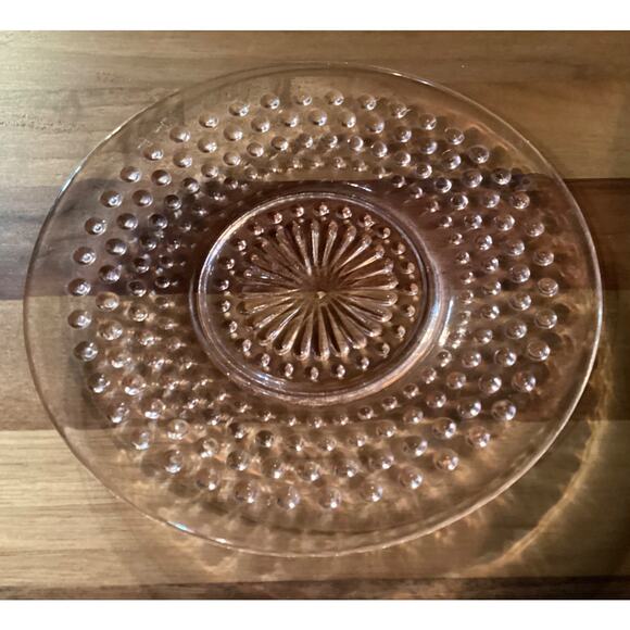 Anchor Hocking Hobnail Pink Depression Glass Bread Plate 6.25” Set of 3 - Picture 7 of 8